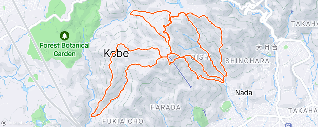 Map of the activity, KOBE TRAIL- GOLDEN TRAIL SERIES