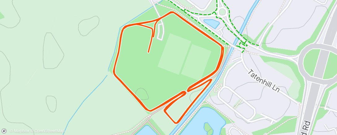 Map of the activity, Burton On Trent Park run - 3 loops but not too muddy