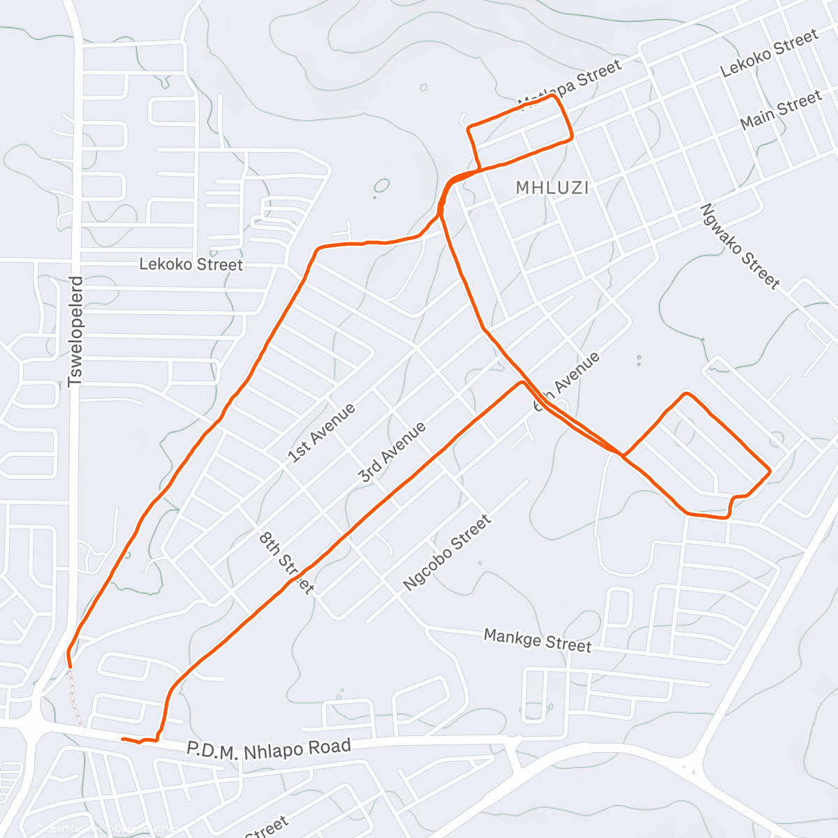 Map of the activity, Morning Run