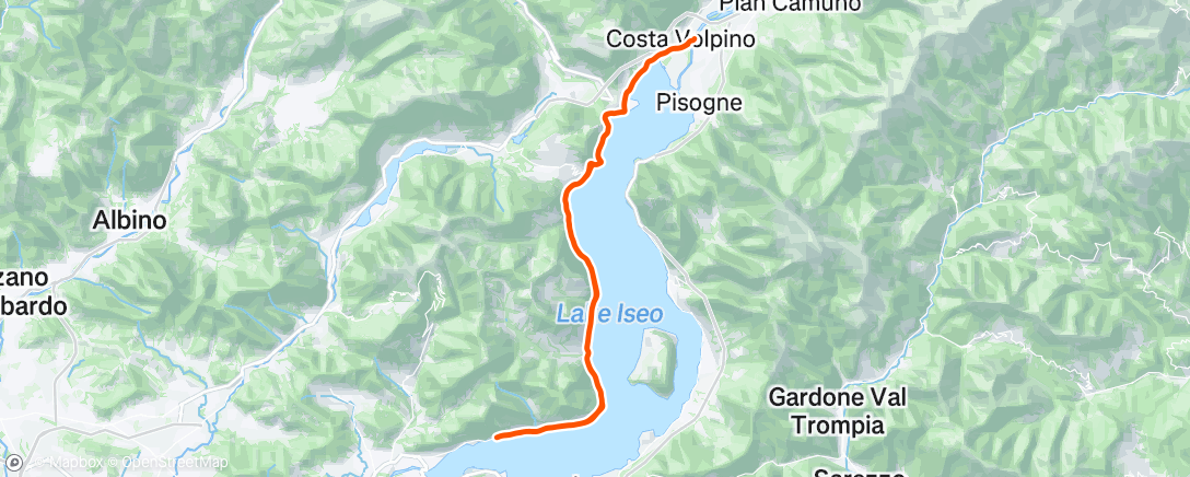 Map of the activity, Pedalata mattutina