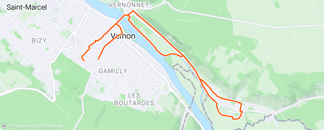 Map of the activity, Afternoon Run