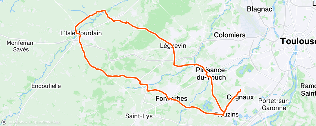 Map of the activity, Sortie vélo dans l'après-midi