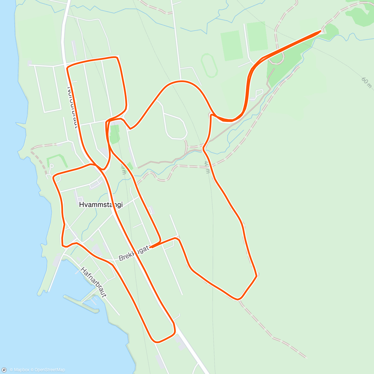 Map of the activity, Ætlaði að hlaupa lengra en Hvammstangi var bara svona stór 😃✌️🙃
