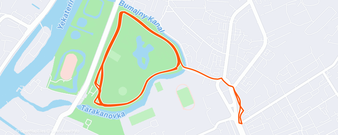 Map of the activity, Afternoon Run