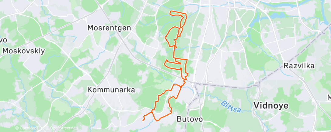 Карта физической активности (Предвечерний велозаезд)