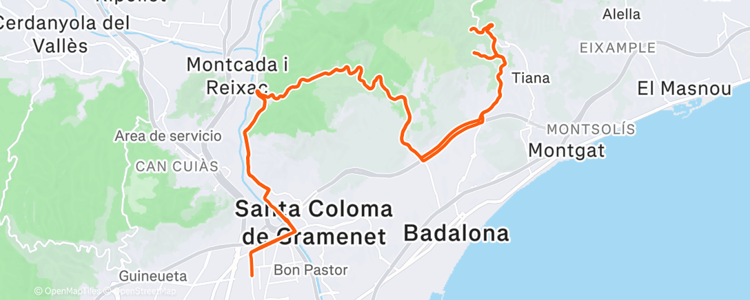 Map of the activity, Morning Ride