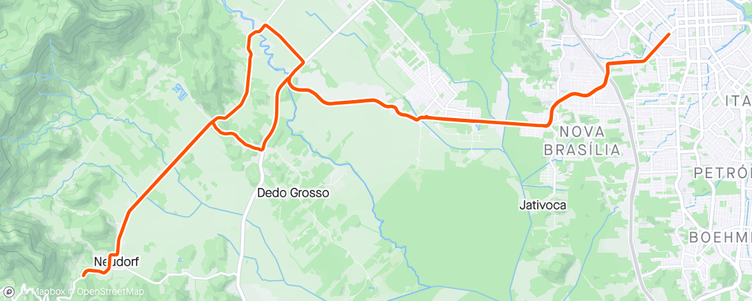 Map of the activity, Pedalada em gravel bike na hora do almoço