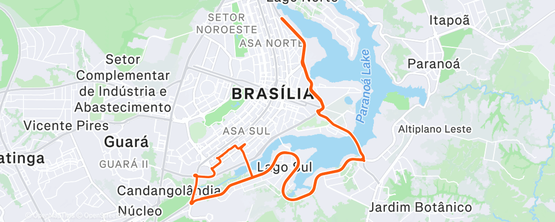 Map of the activity, Pedalada matinal