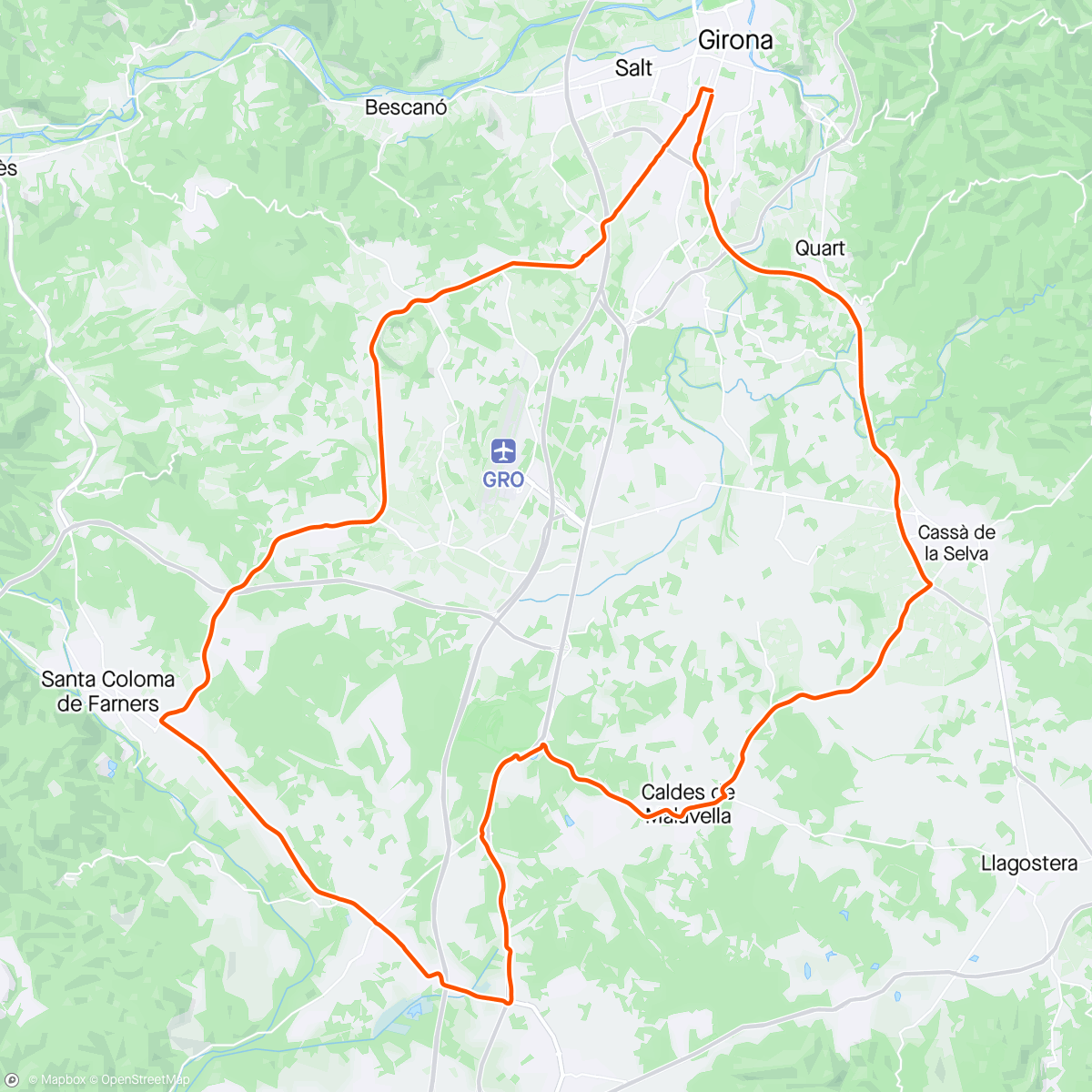 Map of the activity, Ciclisme SantCo - Sils - Caldes - Cassà