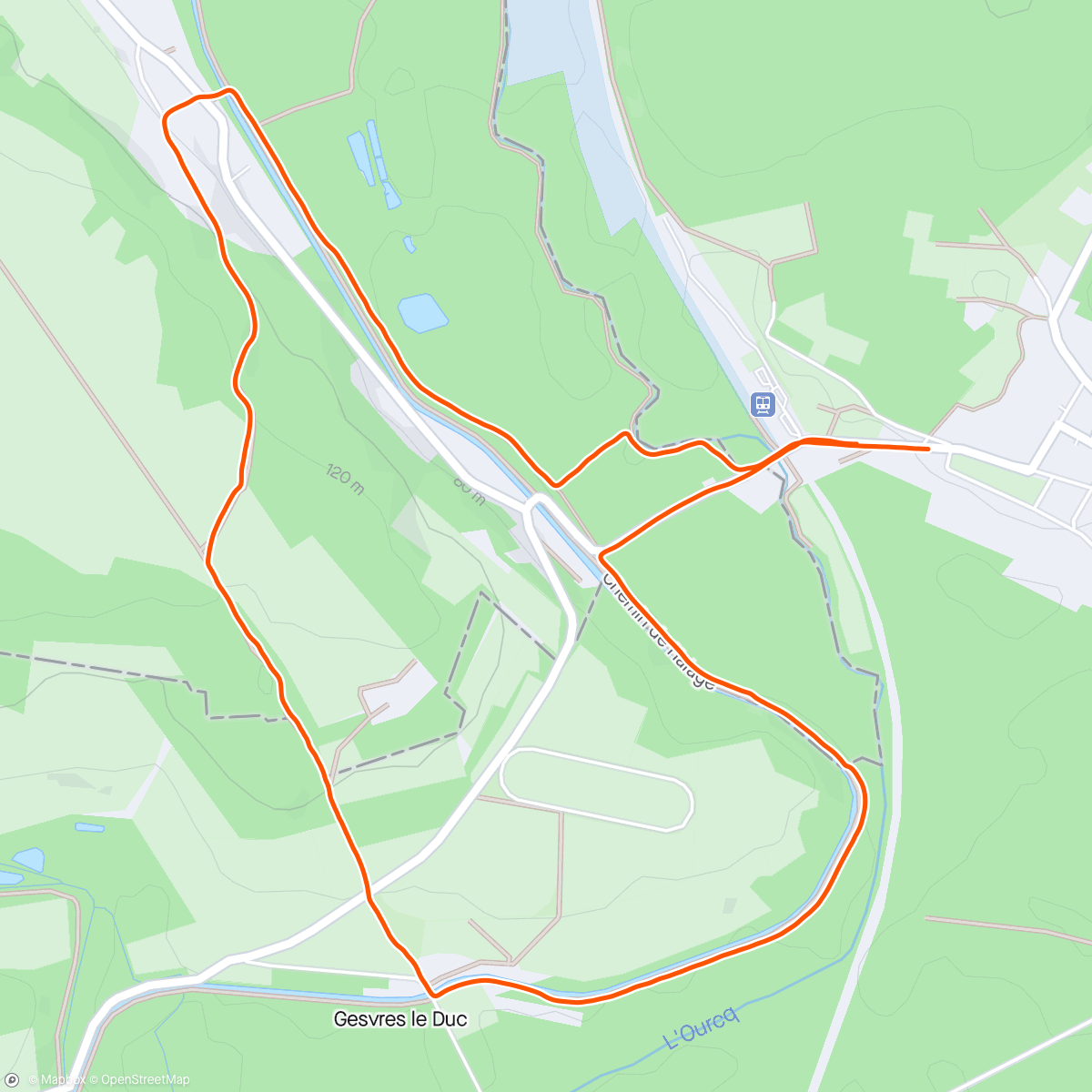 アクティビティ「Trail du pays de l’Ourcq en 2eme relais sur 12 km」の地図