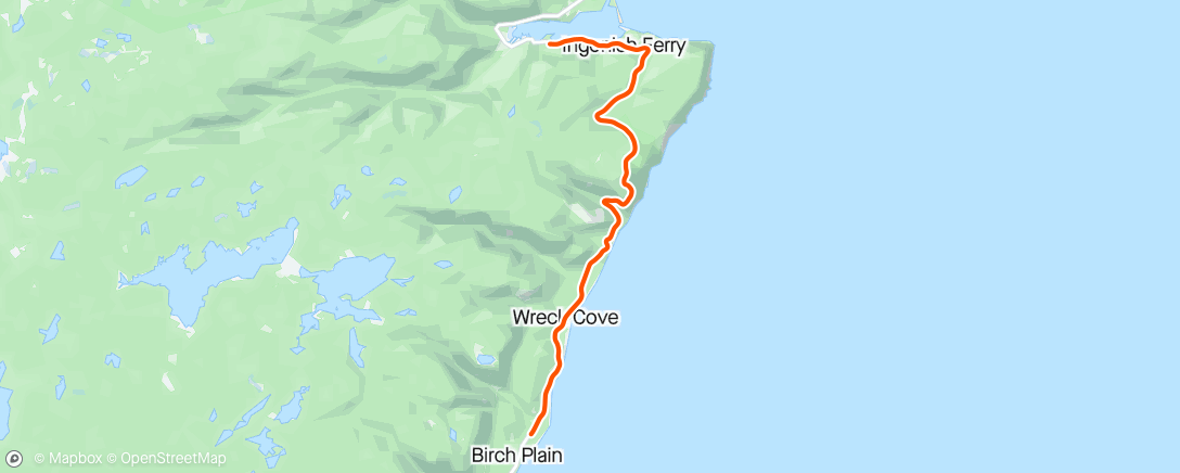 Mapa de la actividad (Cabot Trail Relay - leg 4 #capesmokey 🔥 😅)