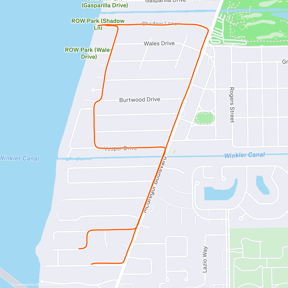 Map of the activity, Daily walk