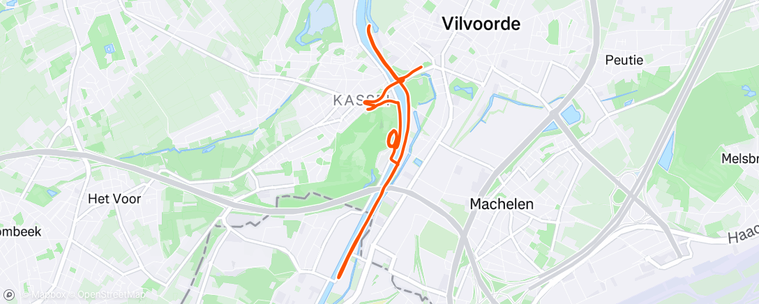 Map of the activity, Afternoon Run