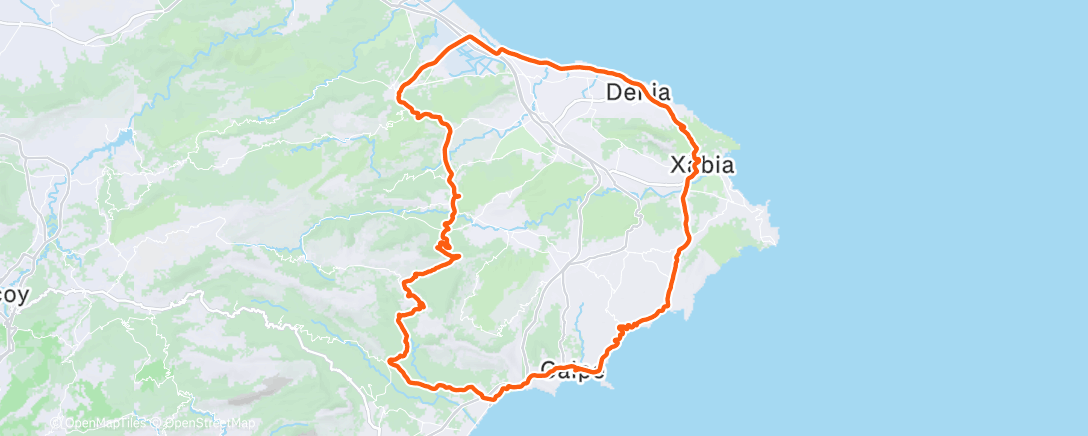 Map of the activity, Cycling