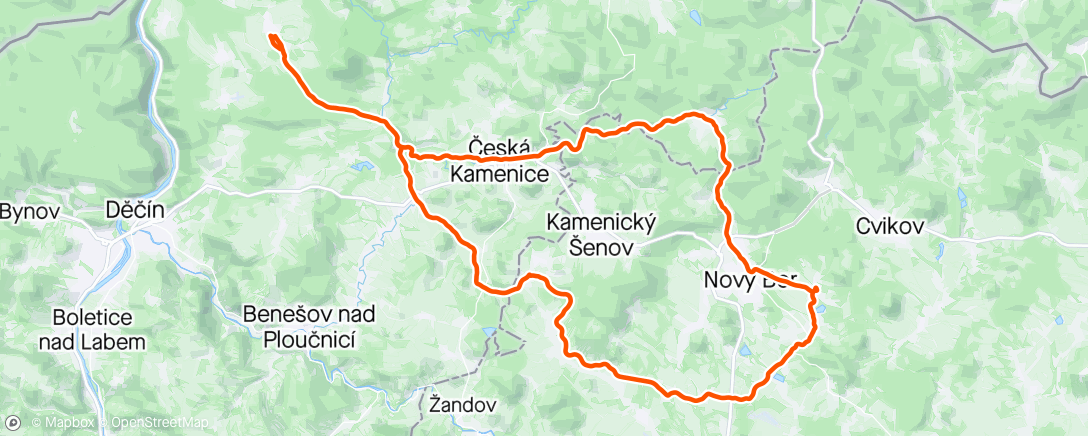 Map of the activity, Nedělní silnička s Růžováky