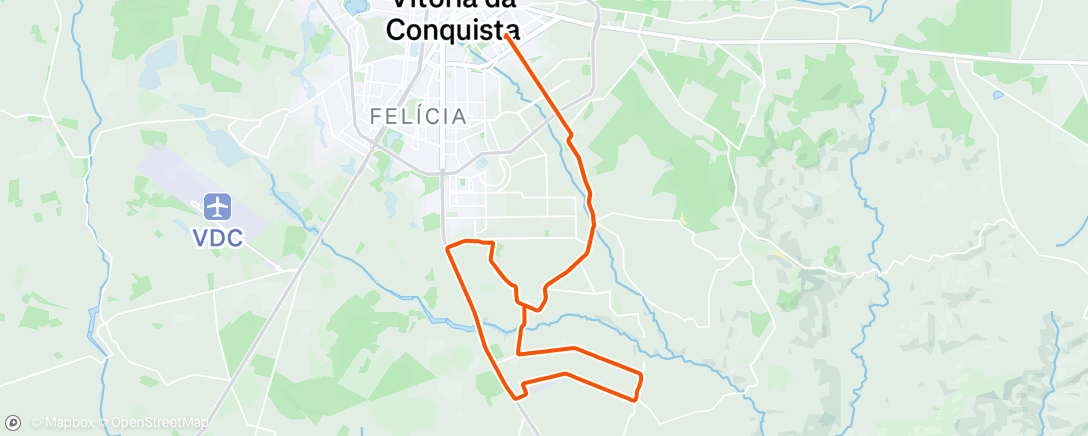 Map of the activity, Pedalada de mountain bike vespertina