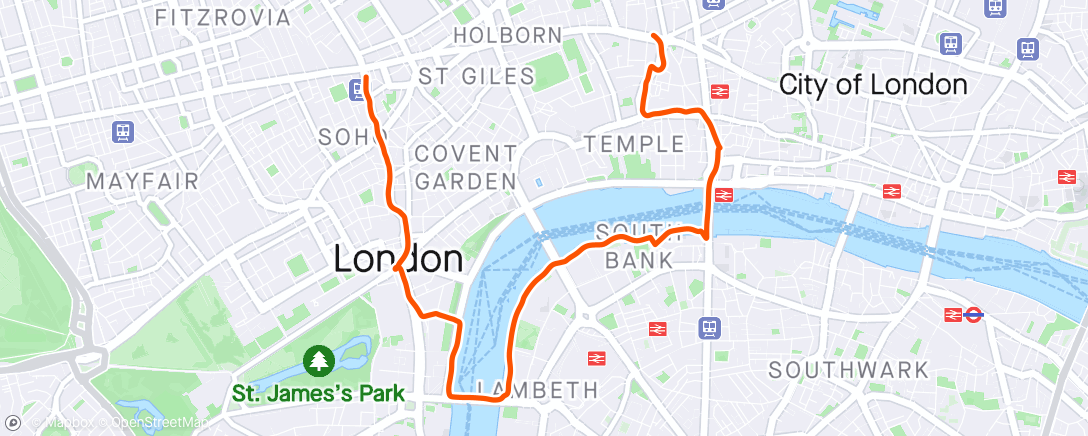 Mapa de la actividad, London shakeout …weather perfect