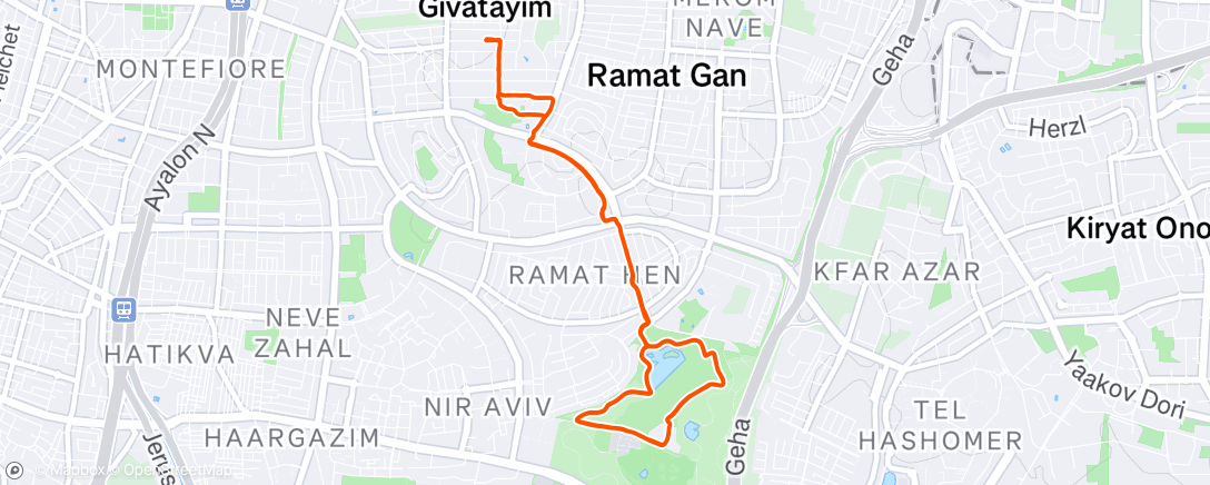 Map of the activity, Morning Run