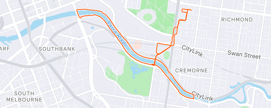 Map of the activity, Morning Run