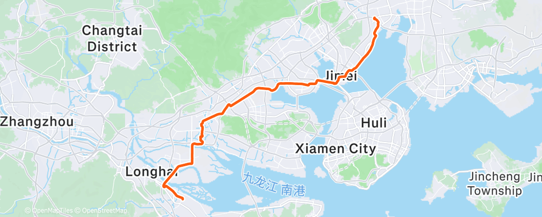 Map of the activity, Day 49 - 3,000km run across China (2480km  completed)- Beijing to Hong Kong 🧡