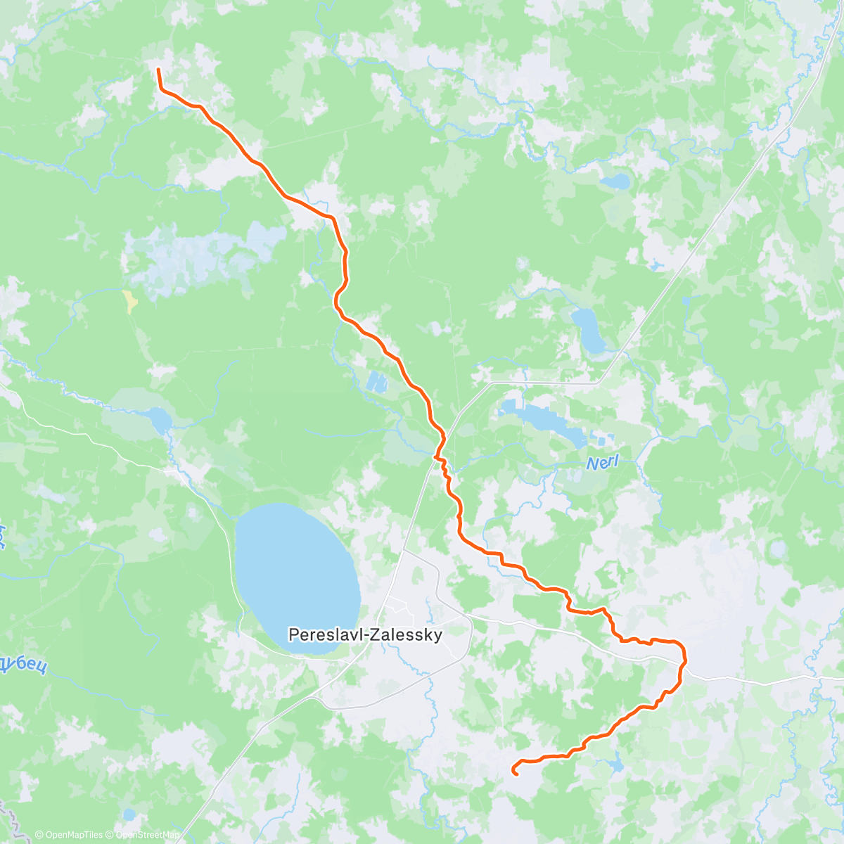Map of the activity, VR - сход на СР4 ~ 73km