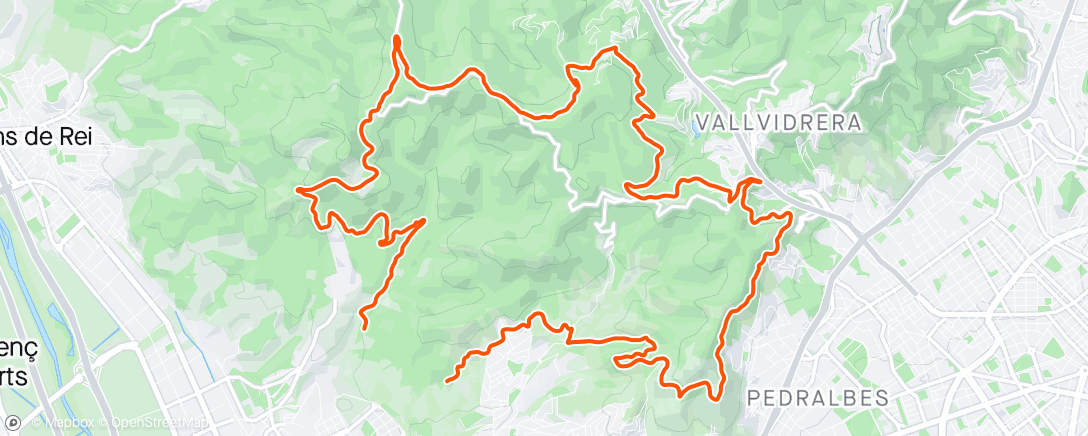 Map of the activity, Bicicleta de gravilla vespertina