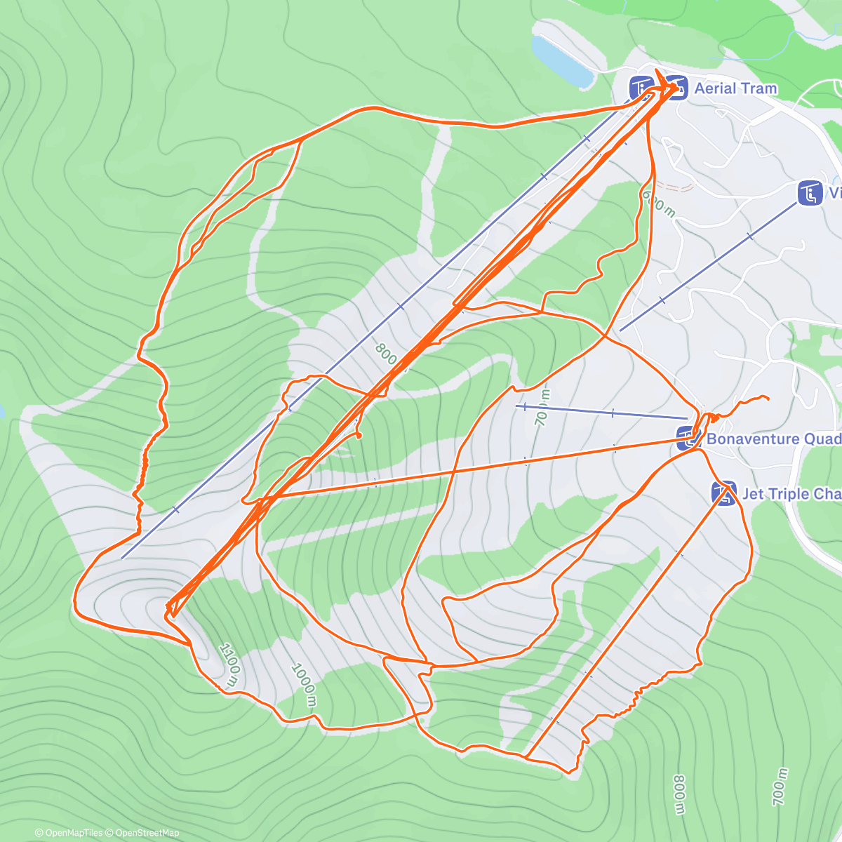 Map of the activity, Jay Peak Ski