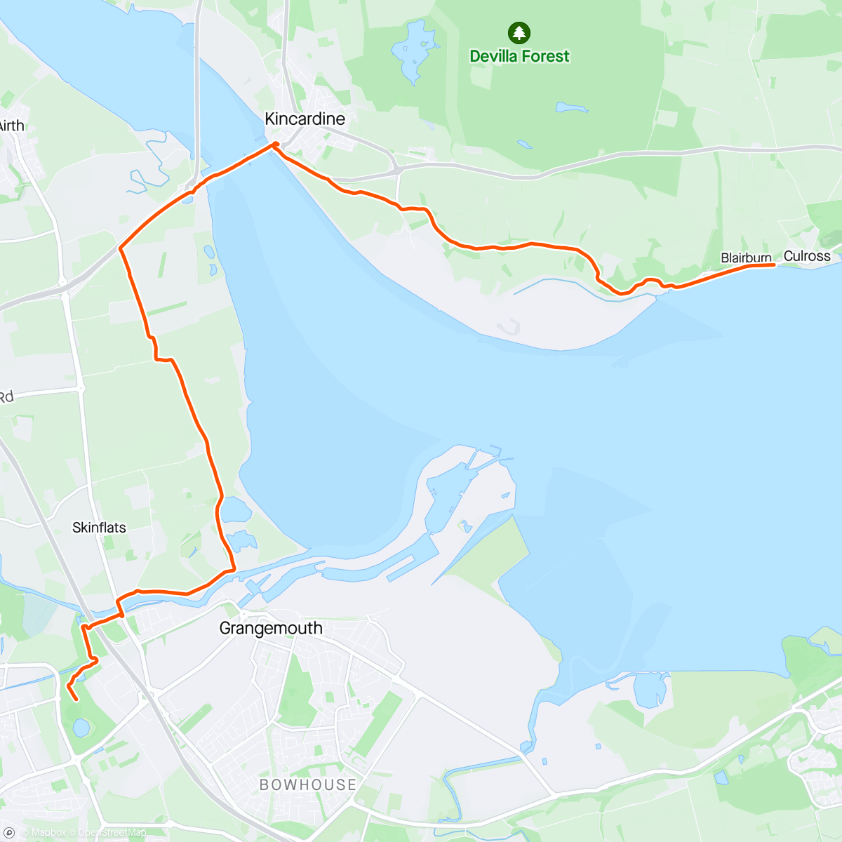 Map of the activity, Forth ultra scurry event relay