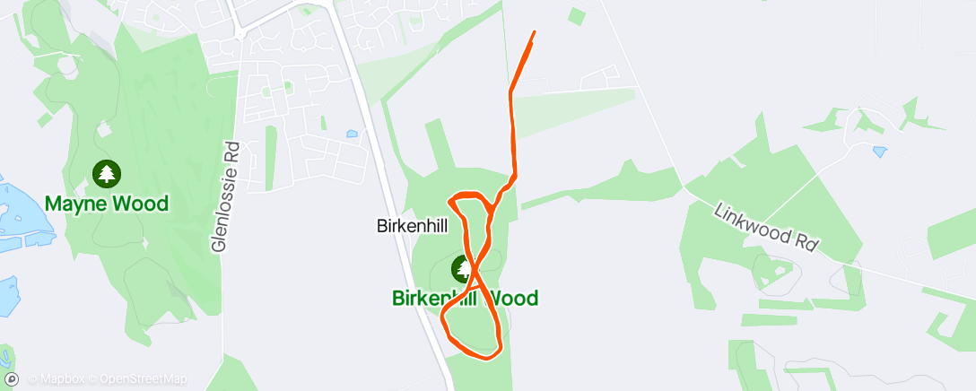 Map of the activity, MRR Training - Birkenhill Loops
