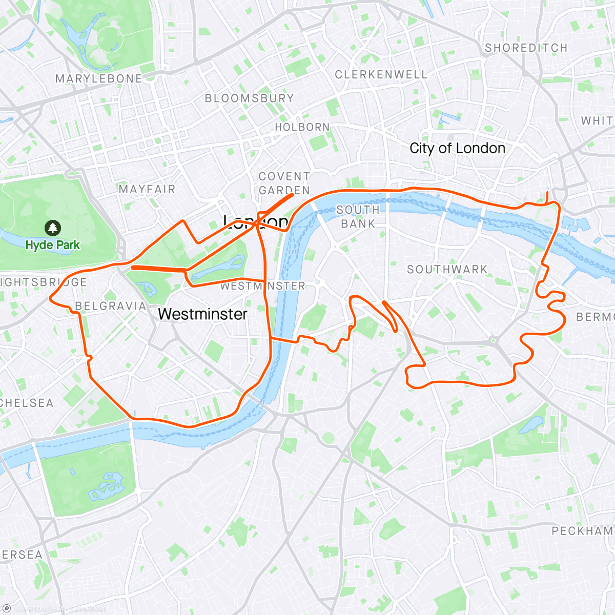 「Zwift - Group Ride: The Ride for Mental Health presented by Bear Mountaineers (D) on The London Pretzel in London」活動的地圖