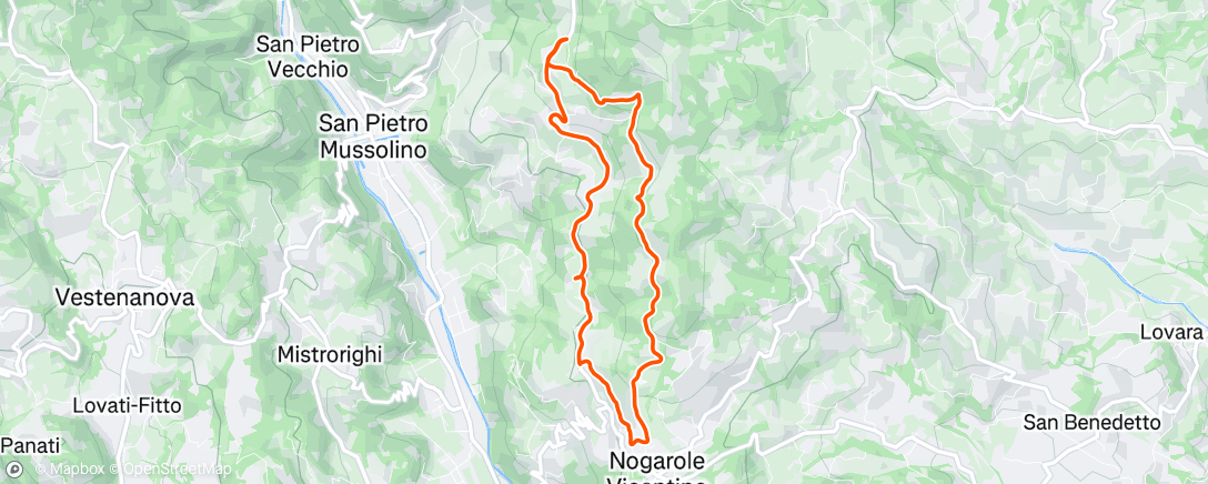 Mapa de la actividad (Sessione di trail running all’ora di pranzo)
