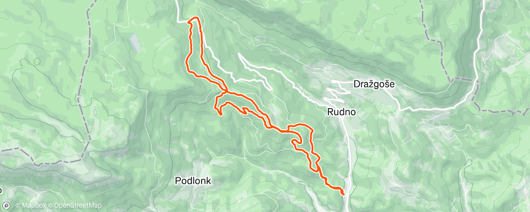 Map of the activity, Afternoon Run