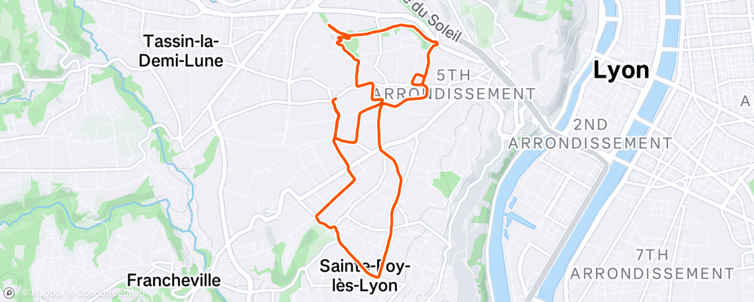 Map of the activity, Course à pied le matin