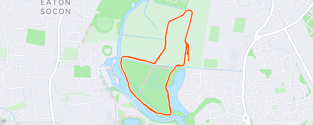 Map of the activity, Morning Run - St Neots, England ☁️