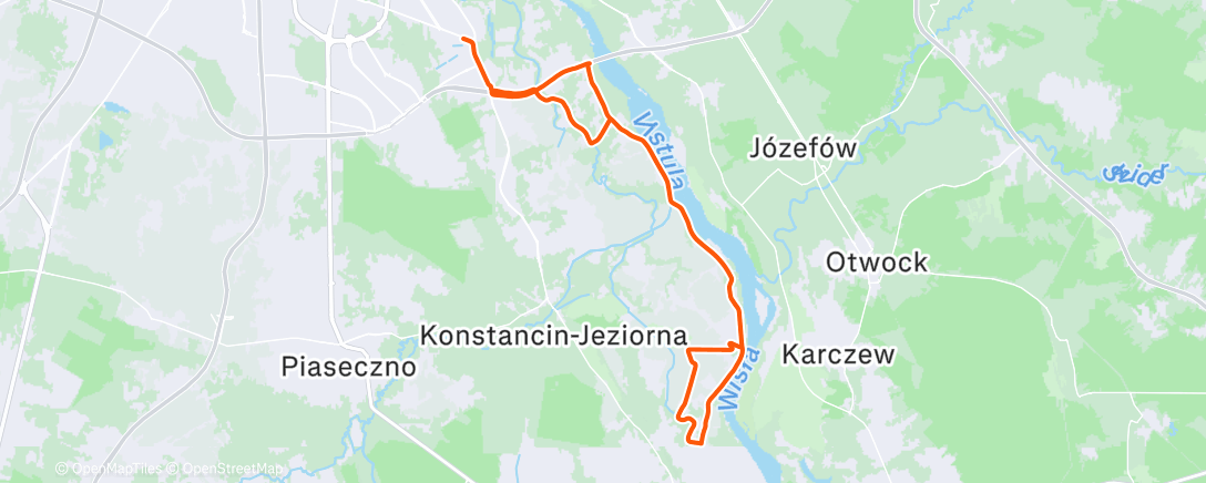 Map of the activity, Lunch Ride