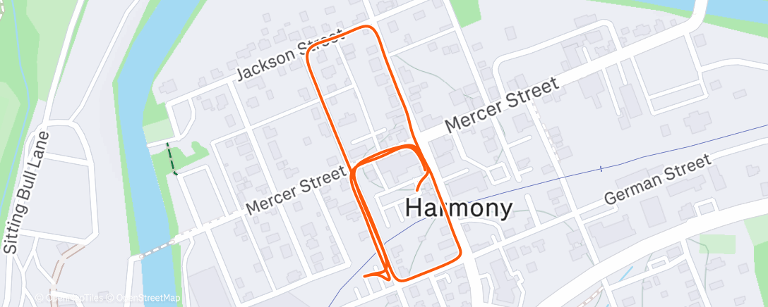 Map of the activity, Afternoon Run
