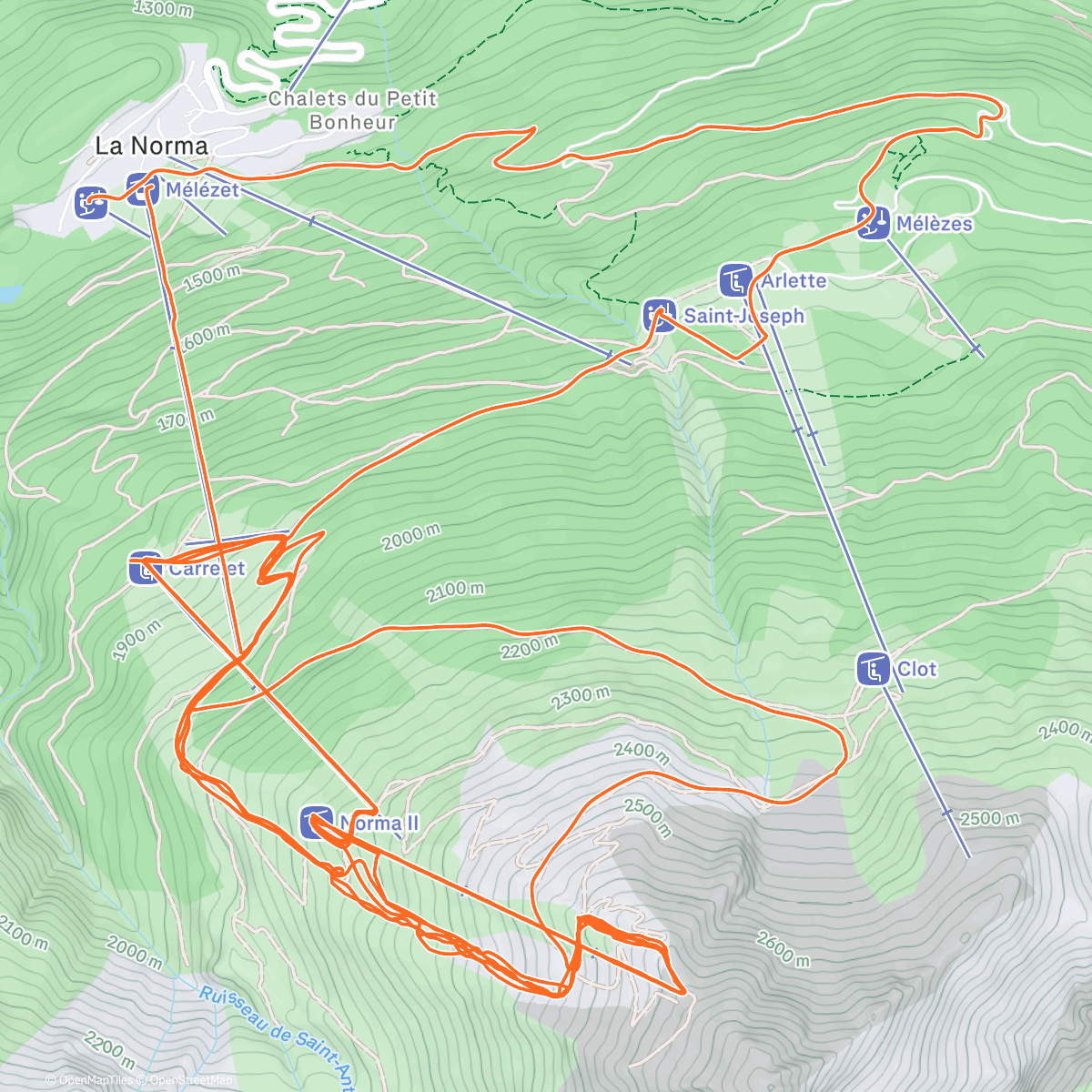 Карта физической активности (Ski La Norma)