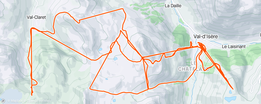 Map of the activity, Val-d’Isere 2024 - Day 1