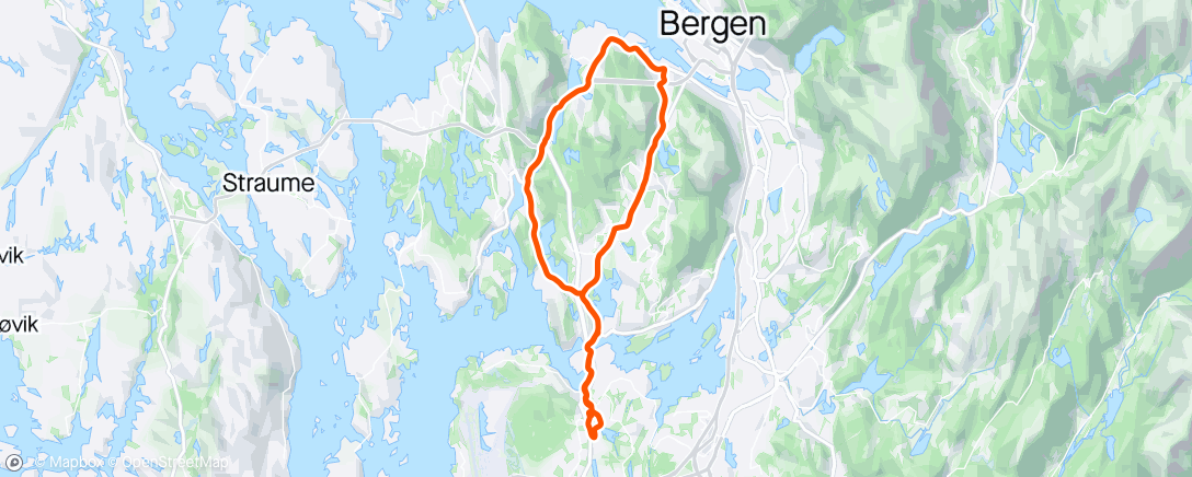 Map of the activity, Evening ride