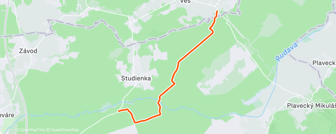 Map of the activity, Afternoon Run