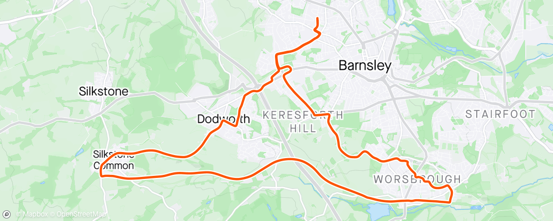Map of the activity, Quick ride before night shift