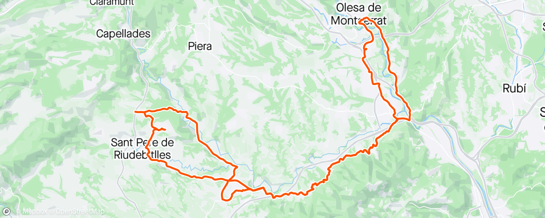 Map of the activity, Olesa/Gélida/Sant Sadurni/Sant Jaume de Sesoliveres/Sant Pere de Riudebitlles/Sant Sadurni/Gélida/Martorell