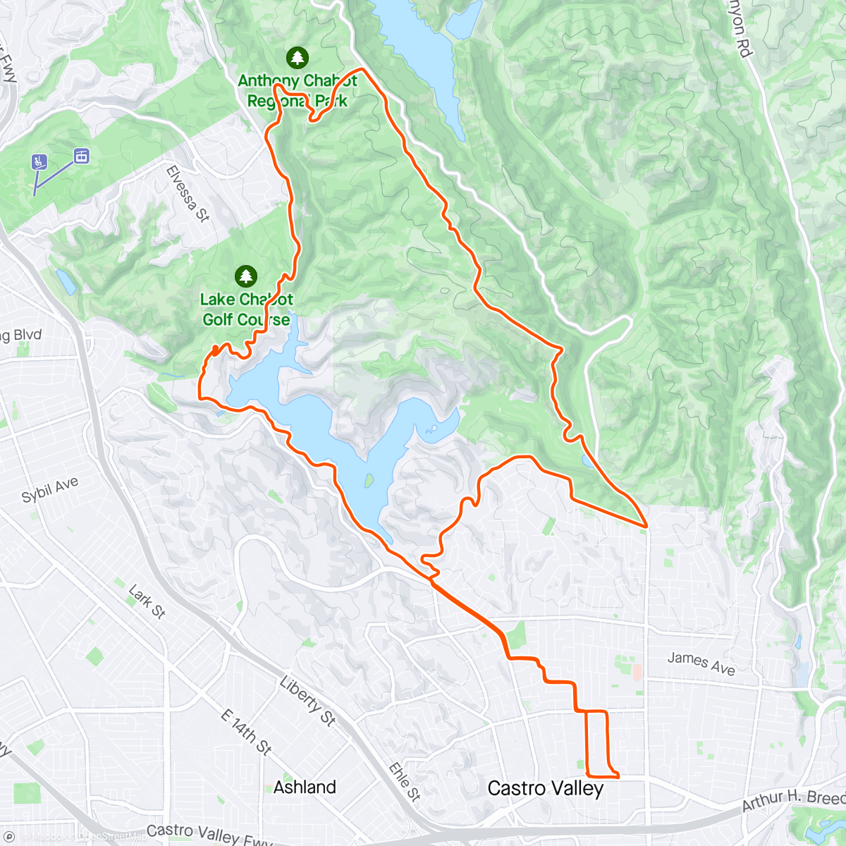 Map of the activity, Hay Comp Lake Loop