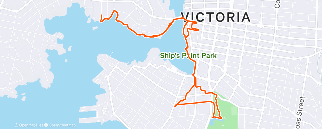 Map of the activity, Afternoon Run