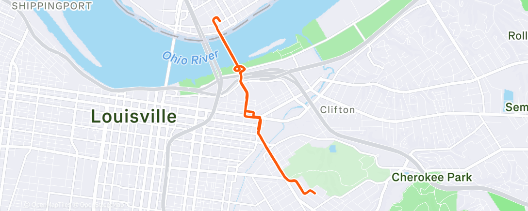 Map of the activity, Evening Run