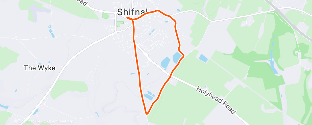 Map of the activity, Afternoon Run