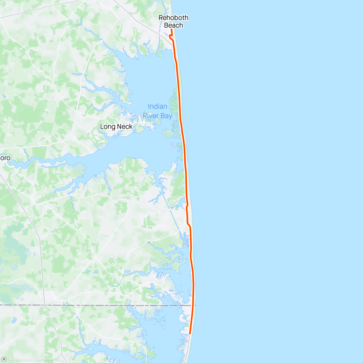 Map of the activity, ROUVY - Rehoboth to Ocean CIty