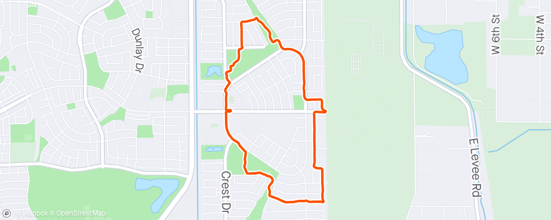 Map of the activity, Brick run with building intervals