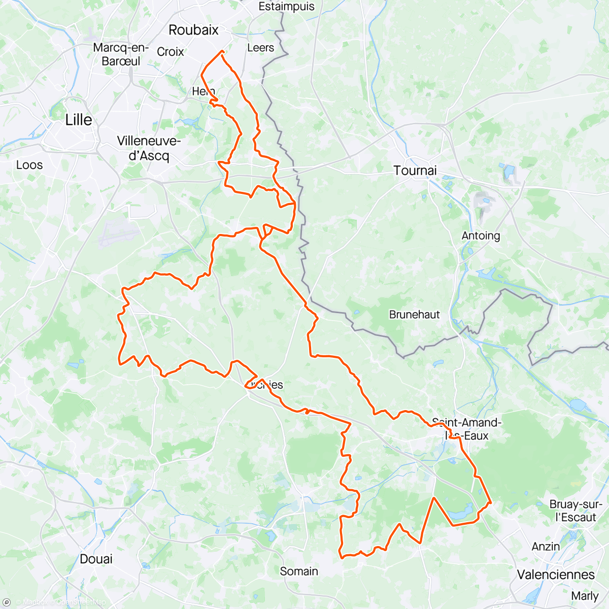 Map of the activity, Paris Roubaix Challenge