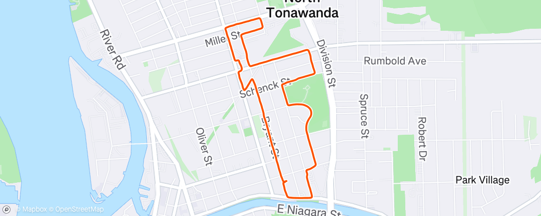 Map of the activity, Evening Run